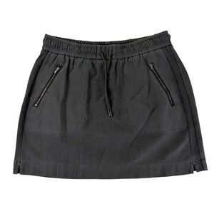 Athleta Farallon Skirt Size 2 Dark Gray Elastic Waist Zipper Pockets 502523